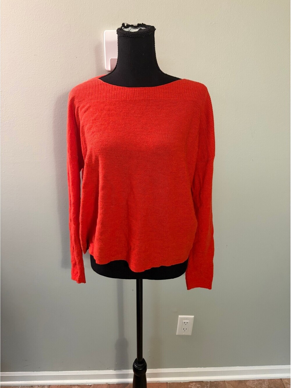 Eileen Fisher Women's Merino Wool Sweater Large Orange